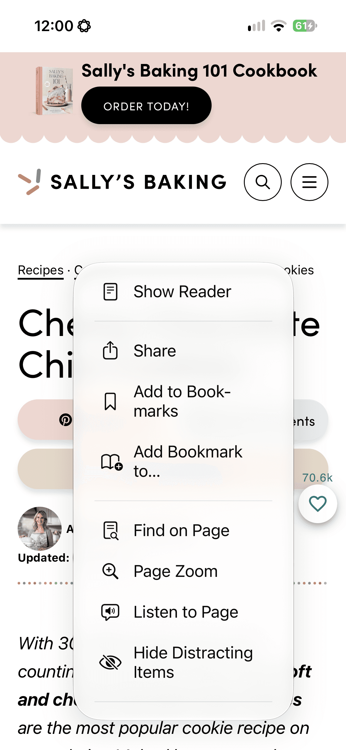 Open Share in Safari